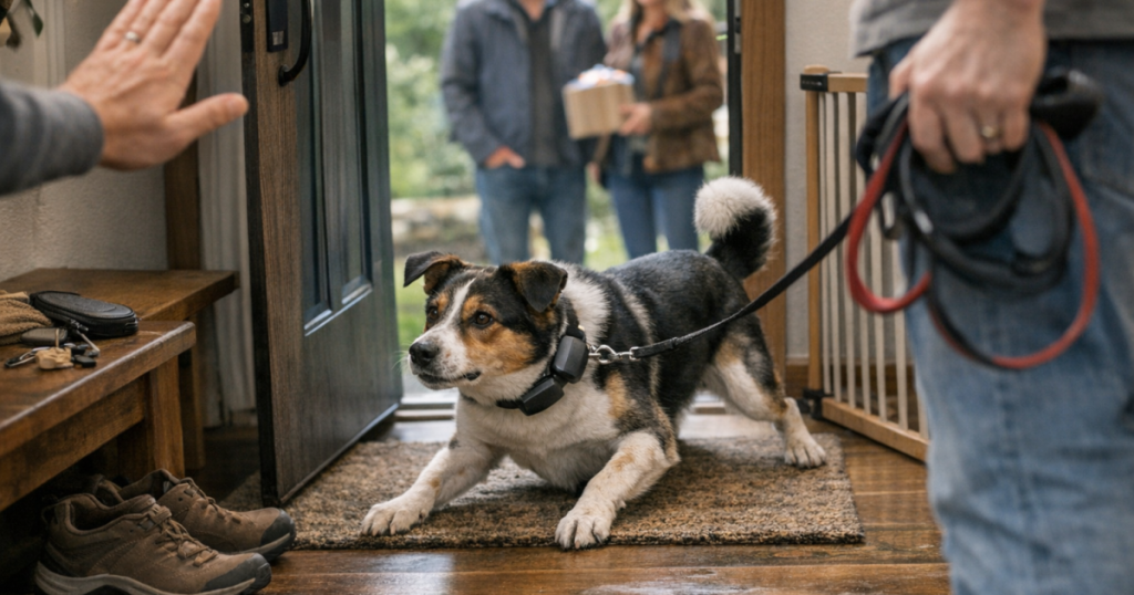 door darting before walks