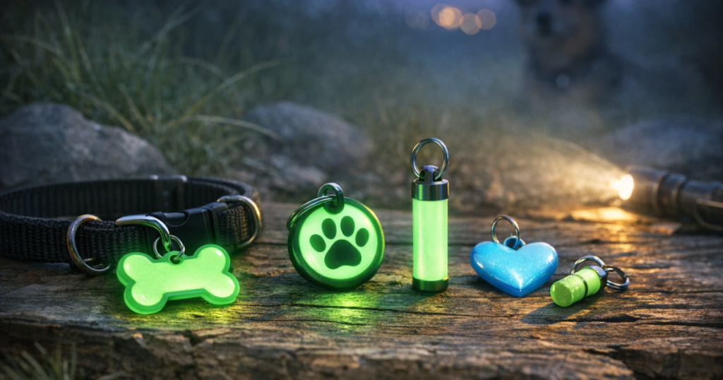 glow-in-the-dark pet ID tags