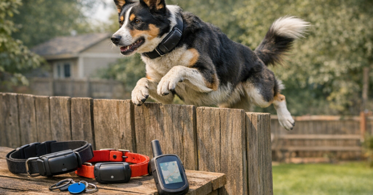 GPS collar for fence-jumping dogs